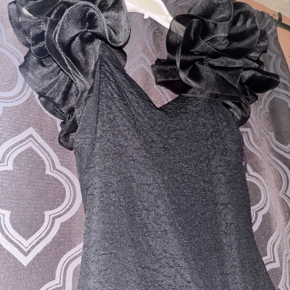 Vintage 80s Formal Black Dress - Picture 3 of 11